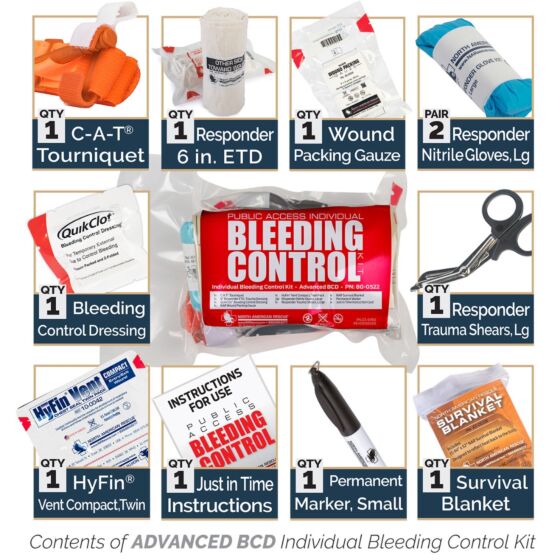 Public Access Bleeding Control 8-Pack - Vacuum Sealed - North American Rescue®