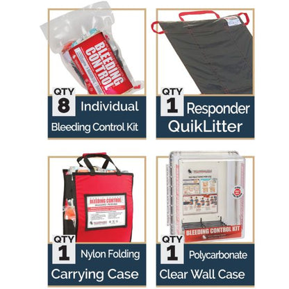 Public Access Bleeding Control Stations - 8-Pack Vacuum Sealed - North American Rescue®