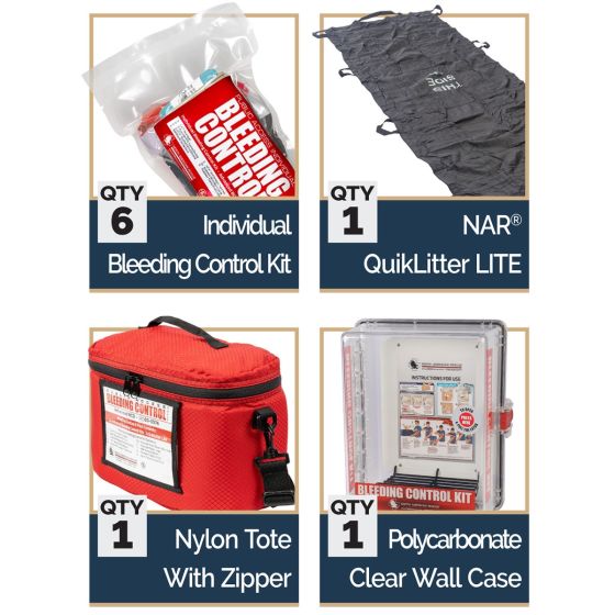 Public Access Bleeding Control Stations - 6-Pack Vacuum Sealed - North American Rescue®